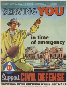1955 Civil Defense Radioactive Fallout Training Vintage Poster 